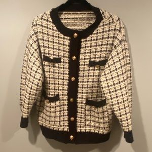 Woven inspired sweater